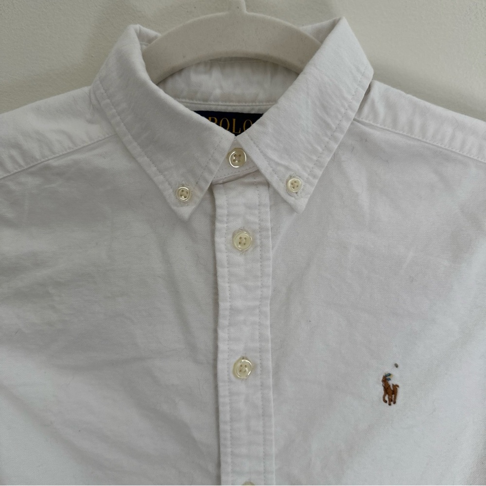 SOLD Oxford Youth Shirt Boys Sz M 10-12 White Button Down Pony Logo